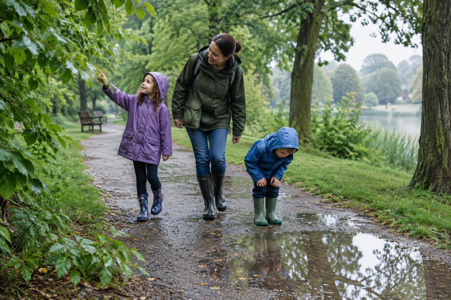 How to Enjoy a Rainy-Day Walk With Children